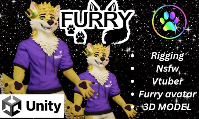 Gig Preview - Model custom vrchat vrc vr avatar, 3d furry fursona, vtuber, character modelling