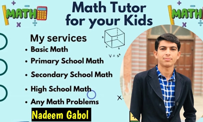 Gig Preview - Be your math tutor for all grades, mathematics tutor basic to high level