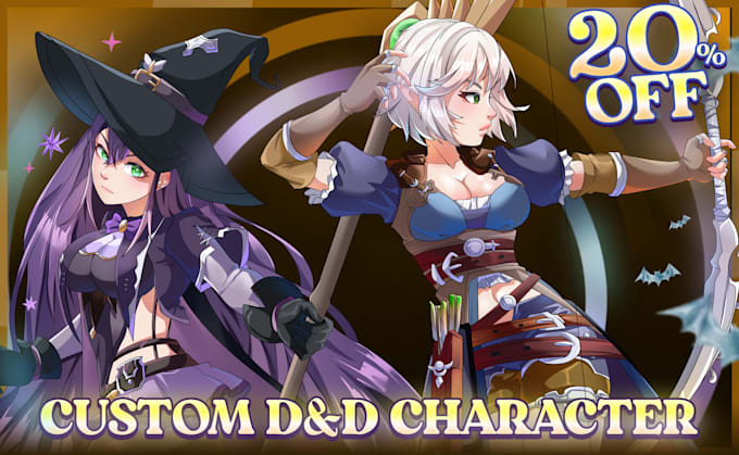 Gig Preview - Draw dnd character, original character, fanart, game art in anime art style