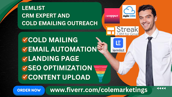 Gig Preview - Setup automation for lemlist custom lemlist campaigns email outreach copper crm