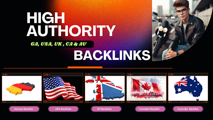 Gig Preview - Do authority canadian, german, UK, USA backlinks link building