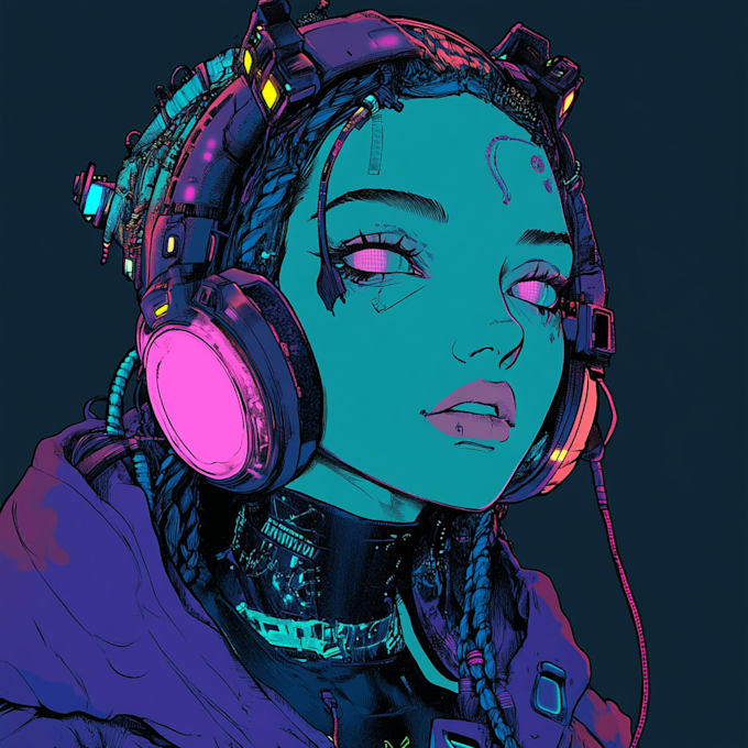 Gig Preview - Do a cyberpunk anime art