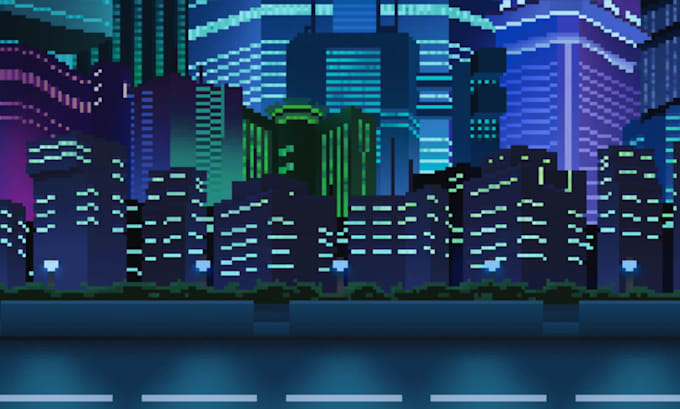 Gig Preview - Create pixel art background landscape tileset sprite pixel animation for streams