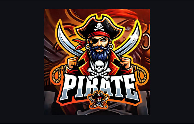 Gig Preview - Design awesome pirate mascot logo with free source file