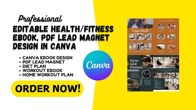 Gig Preview - Do health, fitness ebook design, workout plan, pdf lead magnet, journal in canva