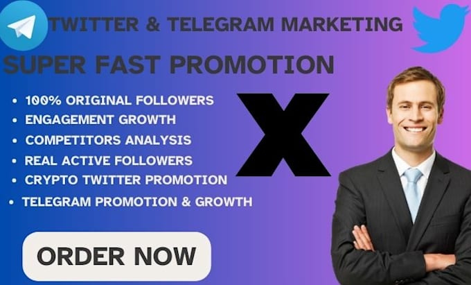 Gig Preview - Superfast crypto twitter x marketing, crypto telegram promotion for real growth