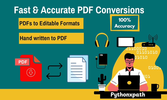 Gig Preview - Convert PDF files to doc, organize data, handwritten in any format