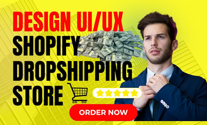 Gig Preview - Design ui ux shopify store ecommerce online store shopify expert dropshipping