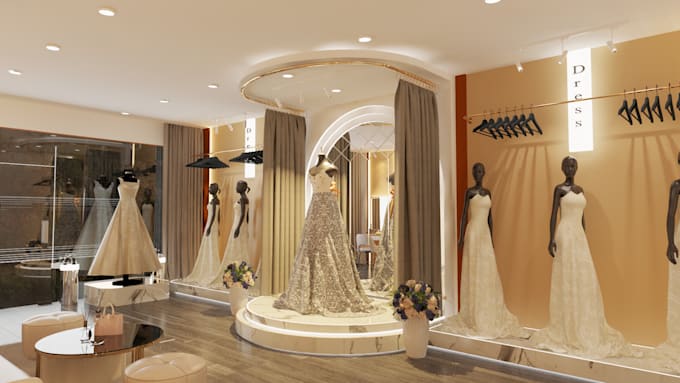 Gig Preview - Design a wedding dress shop 3d modellng and renderling