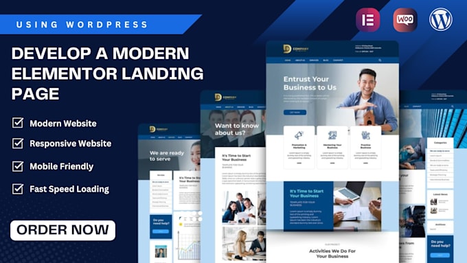 Gig Preview - Build a landing page using wordpress, elementor pro