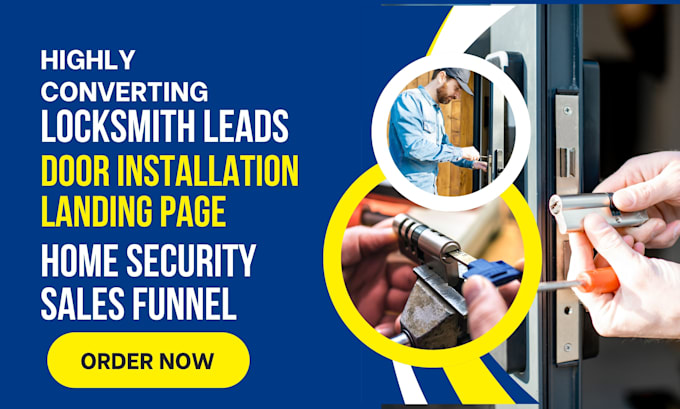 Gig Preview - Generate locksmith leads locksmith landing page door installation home security