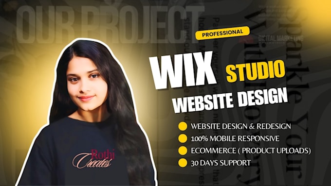 Gig Preview - Design wix website and redesign a business wix website with unlimited revisions