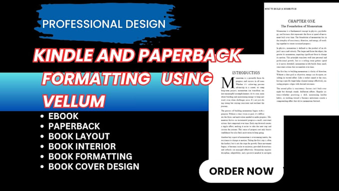 Gig Preview - Format your ebook for kindle and print using vellum