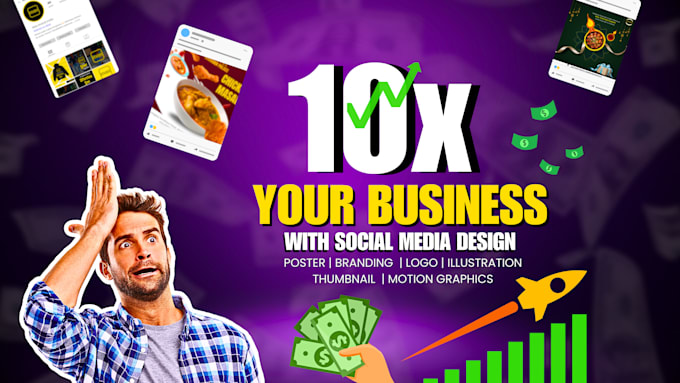 Gig Preview - Help to grow 10x your business graphic design