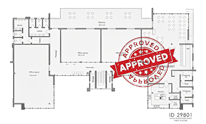 Gig Preview - Do florida, texas, california, pe stamp floor plan architecture for city permit