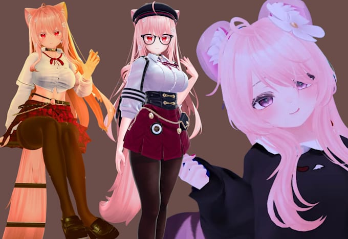 Gig Preview - Edit or custom vrchat avatar, vr character, 3d model, furry, vtuber, nsfw, unity