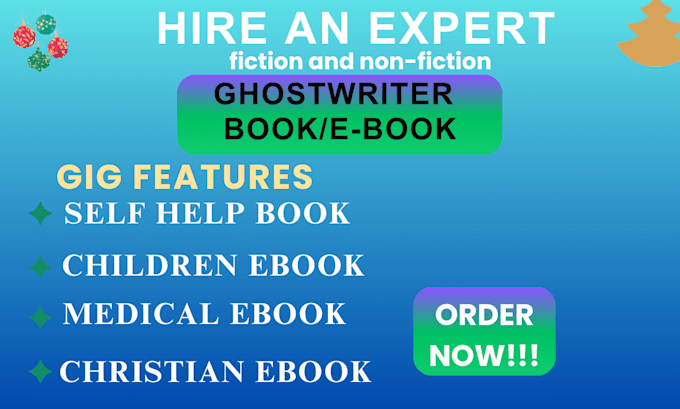 Gig Preview - Be your book writer ebook ghostwriter non fiction writer self help ebook fiction