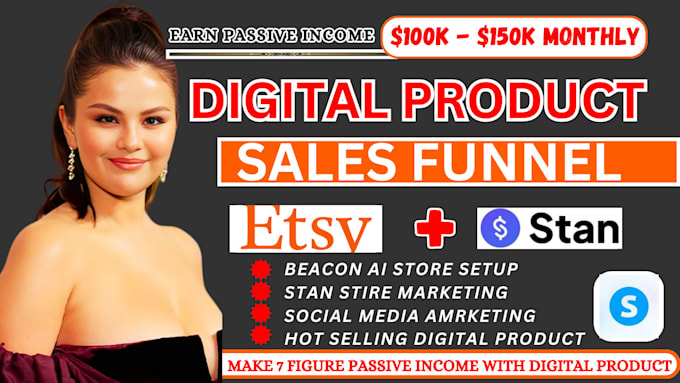 Gig Preview - System io sales funnel stan store setup stan marketing payhip beacons ai, etsy