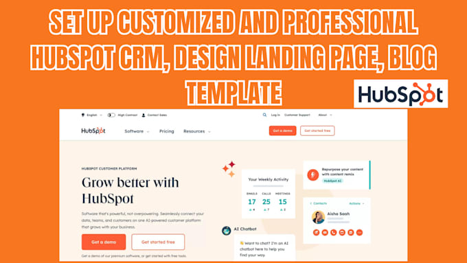 Gig Preview - Setup customized and professional hubspot CRM, design landing page blog template