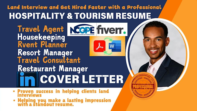 Bestseller - deliver professional hospitality, tourism resume, hotel manager, front desk cv