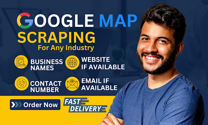 Gig Preview - Scrape google maps and generate b2b business leads with email lists