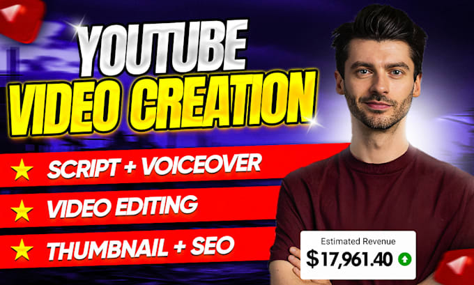 Gig Preview - Be video content creator for youtube automation, top 10, cash cow videos