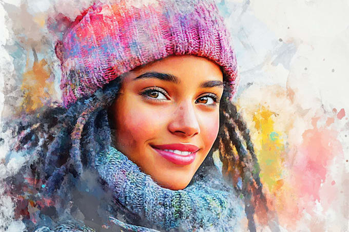 Bestseller - turn your portrait into watercolor digital painting art