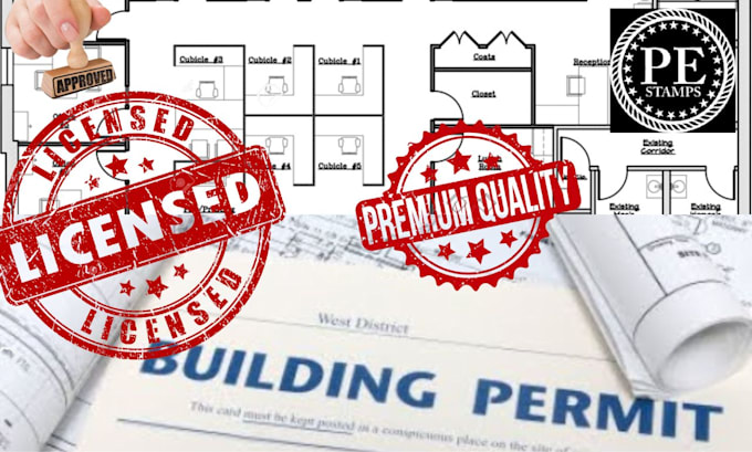 Gig Preview - Stamp architectural and engineering drawing mep 2d floor plan for city permit