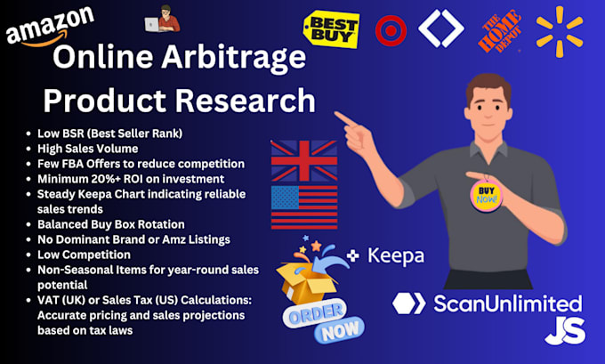 Gig Preview - Do amazon online arbitrage product research