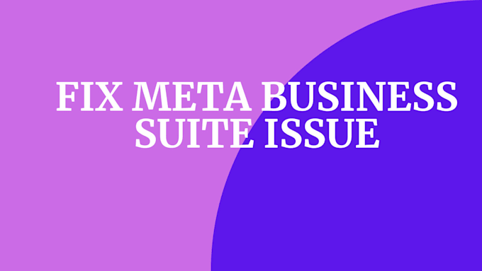 Gig Preview - Fix meta business suite for you