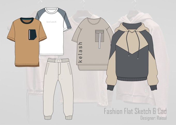 Gig Preview - Make fashion technical sketch flat drawings cads of cloths