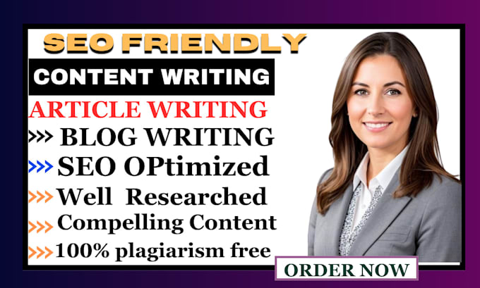 Gig Preview - Do SEO article writing, blog post writing, content writing, copywriting