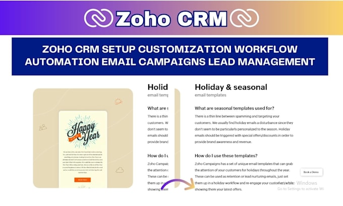 Gig Preview - Zoho CRM setup customization workflow automation email campaigns lead management