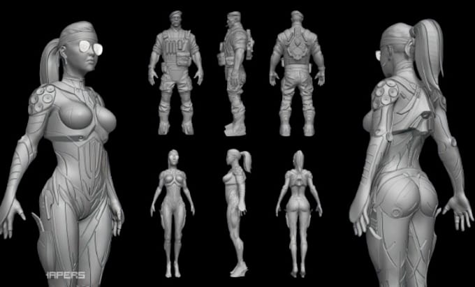 Gig Preview - Sculpt 3d character model, 3d toys, cartoon character in blender for games