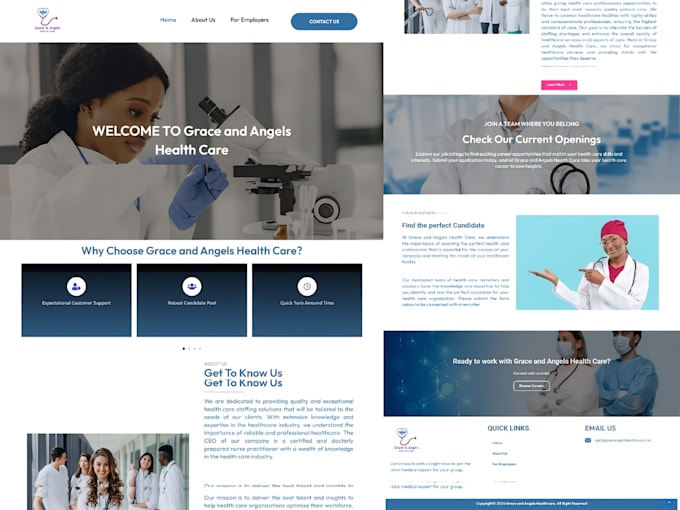 Gig Preview - Create health care staffing agency website, homecare website, healthcare website