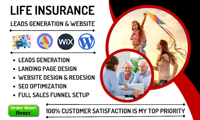 Bestseller - generate life insurance leads, medicare leads, life insurance website funnel