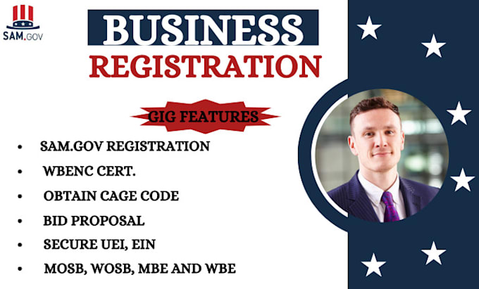 Gig Preview - Handle samgov registration, cage code, uei, wosb, 8a, mbe and wbe certification