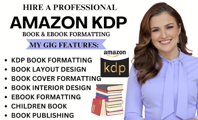 Gig Preview - Do amazon kdp book formatting, amazon kindle formatting, book cover formatting