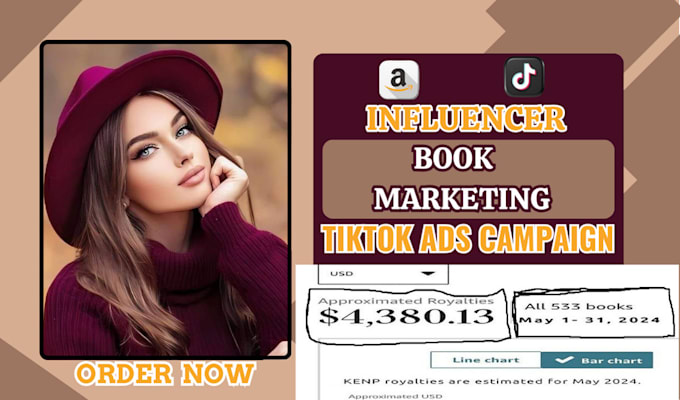 Gig Preview - Promote book or ebook on tictok booktok account, with KDP tiktok ads campaign