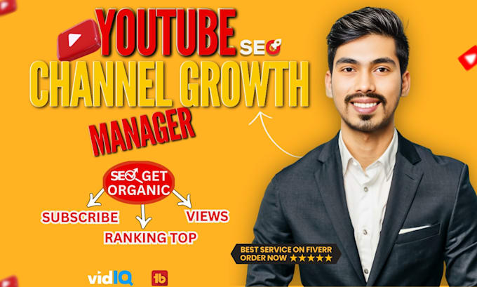 Gig Preview - Be your youtube manager for channel growth with SEO expert