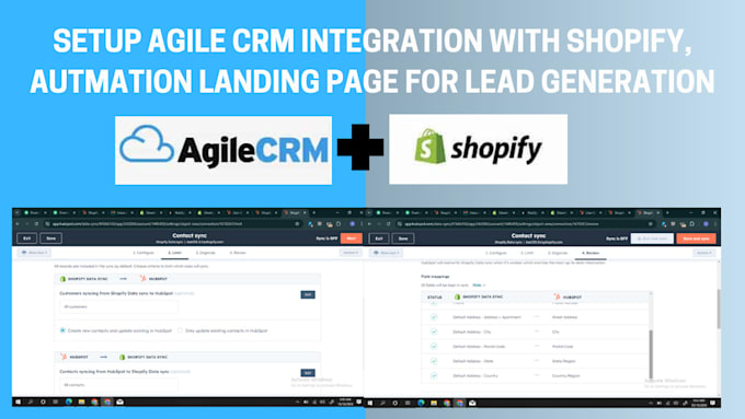 Gig Preview - Agile crm integration with shopify, automation landing page for lead generation