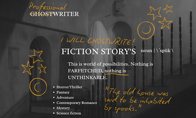 Gig Preview - Ghostwrite your fantasy or science fiction story, children ghost ebook writer