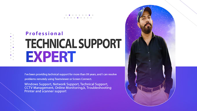 Gig Preview - Be your technical support expert and network support engineer