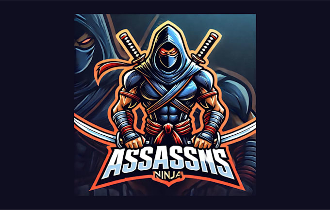 Gig Preview - Design unique assassin ninja mascot logo with free source file