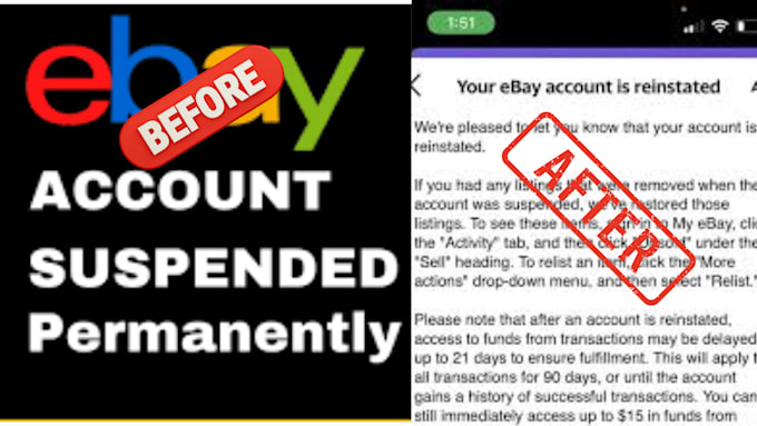 Gig Preview - Reinstate all type of ebay suspension, ebay restriction in 24hrs