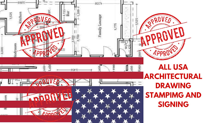 Gig Preview - Do architectural stamps and drawing floorplan city permit site plan and mep