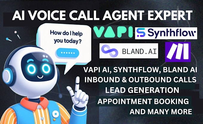 Gig Preview - Setup vapi ai, synthflow, bland ai voice calling agent with make com automation