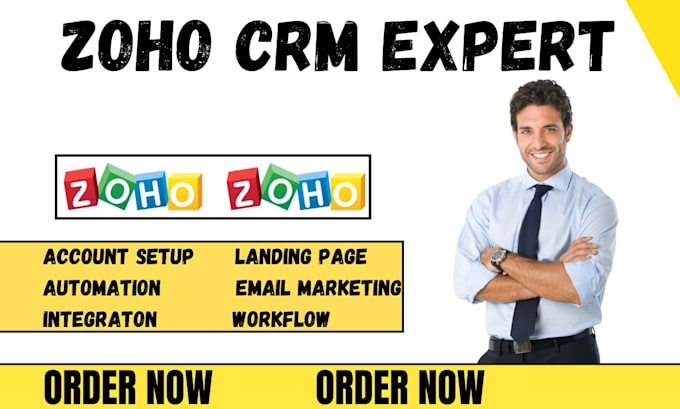 Gig Preview - Setup zoho crm landing page email marketing workflow automation integration