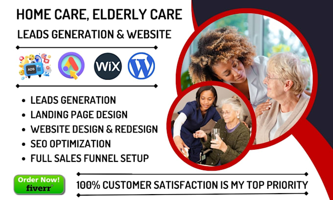 Gig Preview - Generate home care leads, elderly care leads, home care website funnel