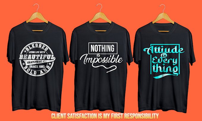 Gig Preview - Do awesome typography graphic t shirt design in 8 hours